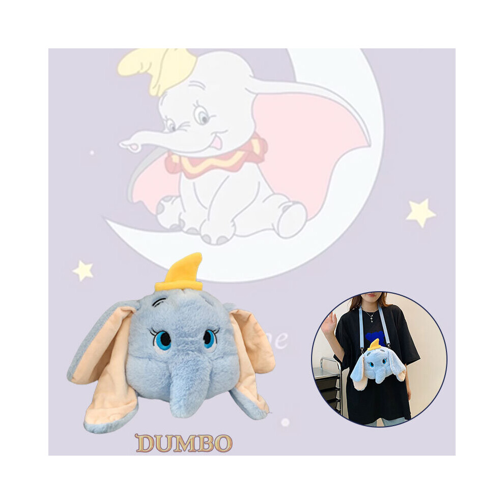 Dumbo Cute Cartoon Plush Shoulder Bag Crossbody Zipper Large Capacity Gifts