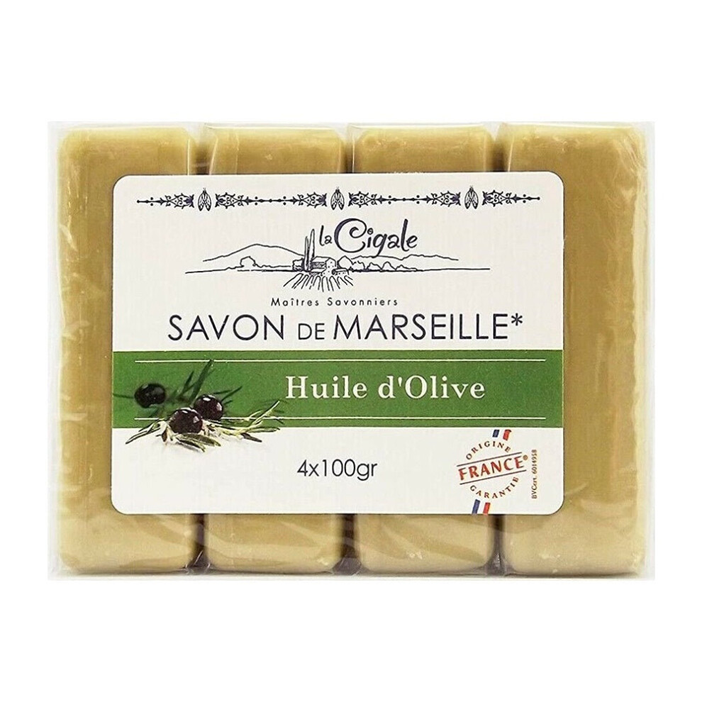 Savon De Marseille La Cigale Green Pure Olive Oil Soap - 4-Pack x 100g