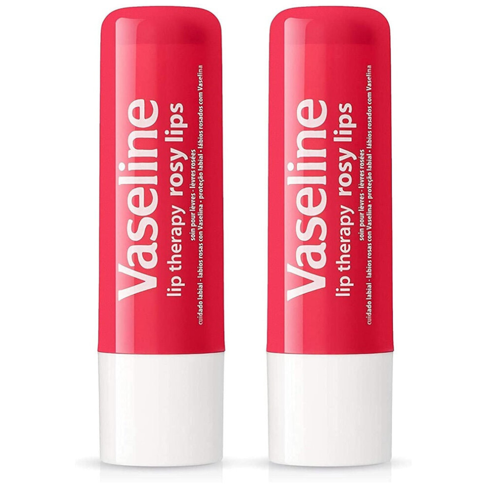 Vaseline Lip Care Balm Stick - Rosy, 2 Pack