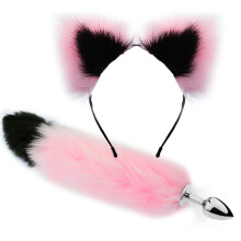 (E) Fox Tail Anal Plug With Hairband For Women Sexy Games Cosplay Toys Prop