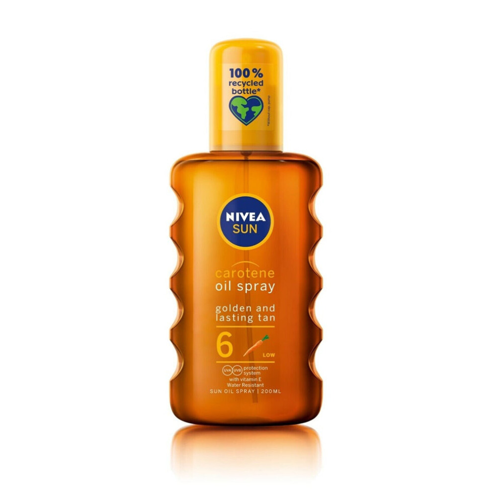 Nivea Sun Carotene Oil Spray SPF-6 - Golden Long Lasting Tan Vitamin E - 200 ml