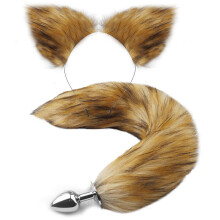 (A) Fox Tail Anal Plug With Hairband For Women Sexy Games Cosplay Toys Prop