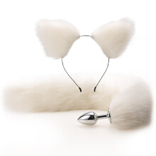 (B) Fox Tail Anal Plug With Hairband For Women Sexy Games Cosplay Toys Prop