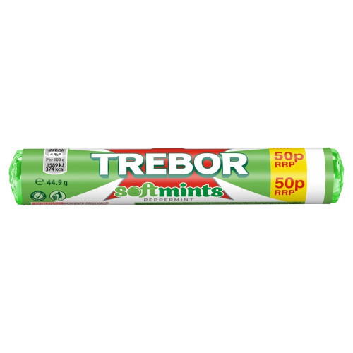 Trebor Softmints Peppermint Mints Rolls 44.9g ( pack of 40 )