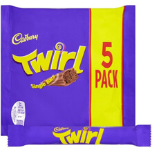 Cadbury Twirl Milk Chocolate Bar 5 Pack 107.5g ( pack of 20 )