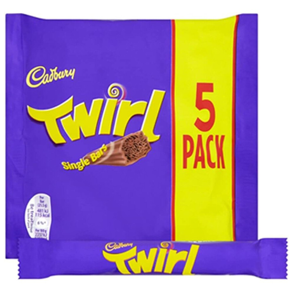 Cadbury Twirl Milk Chocolate Bar 5 Pack 107.5g ( pack of 20 )