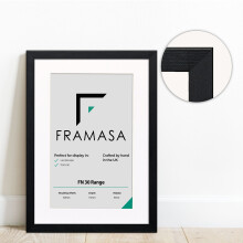 (Black Frame White Mount, 60x80CM Pic (70x90CM Frame)) Picture Frames Photo Frames With Mounts Flat Wooden Effect Picture Frames With Multicolored Mounts White, Ivory or Black
