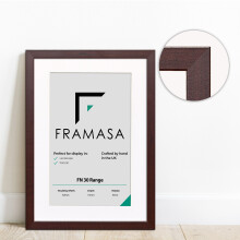 (Mahogany Frame White Mount, A2 Pic (A1 Frame)) Mahogany Photo Frames With Mounts Flat Wooden Effect Picture Frame With Multicolored Mounts White Ivory or Black