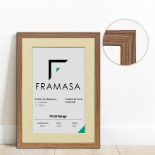 (Dark Oak Frame Ivory Mount, 14x10 Pic (18x14 Frame)) Dark Oak Photo Frames With Mounts Flat Wooden Effect Picture Frame With Multicolored Mounts White Ivory or Black