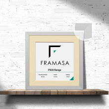 (Silver Frame Ivory Mount, 40x40CM Pic (50x50CM Frame)) Silver Photo Frames With Mounts Flat Wooden Effect Picture Frame With Multicolored Mounts White Ivory or Black