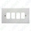 Deta G3304 'Slimline' Grid Front Plate 4 Gang (White) 1