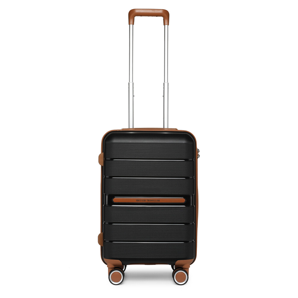 (Black, K2392L NY 20 SUITCASE) British Traveller Hard Shell Suitcase