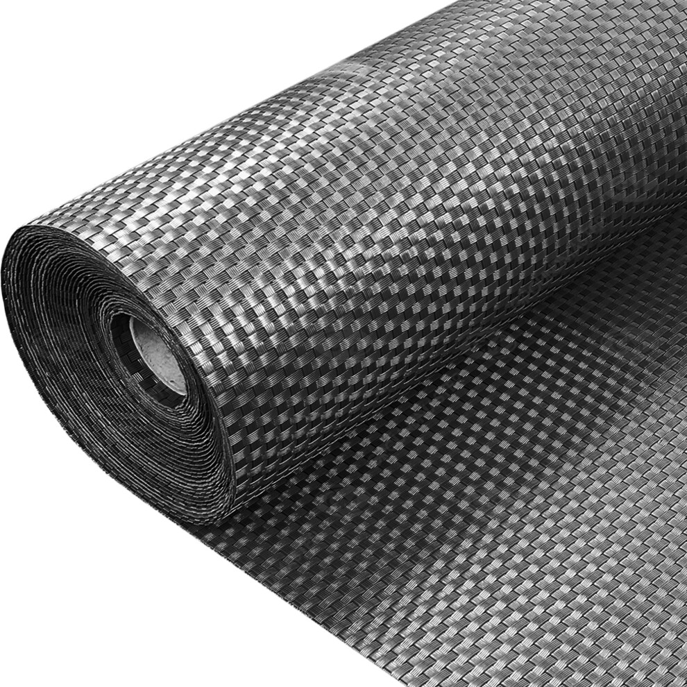(Black, 1m x 2m) GroundMaster Artificial Rattan Multiple Colours Border Screening Fence