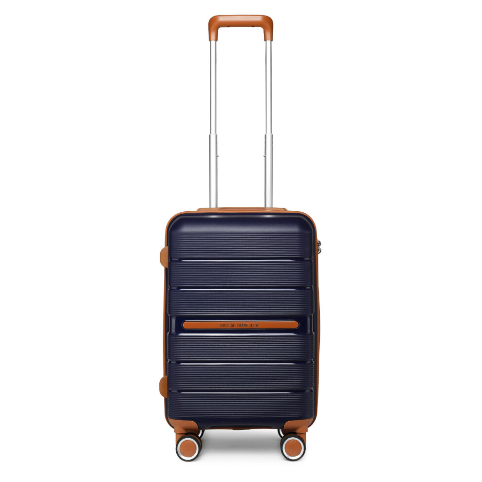 (Navy, K2392L NY 20 SUITCASE) British Traveller Hard Shell Suitcase-image-OPC-PBRCVTX-NEW