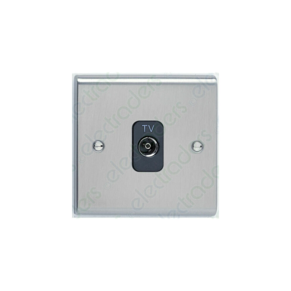 Deta Sd1264ssb Tv Aerial Co-Axial Isolated -1 Gang (Stainless Steel / Insert) Black 5016211216968