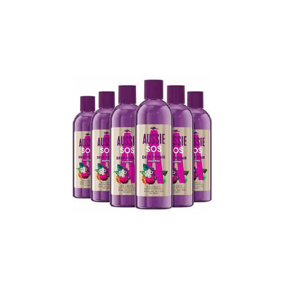 Aussie Shampoo SOS Deep Hair Repair For Dry Damaged hair - 6 x 490ml