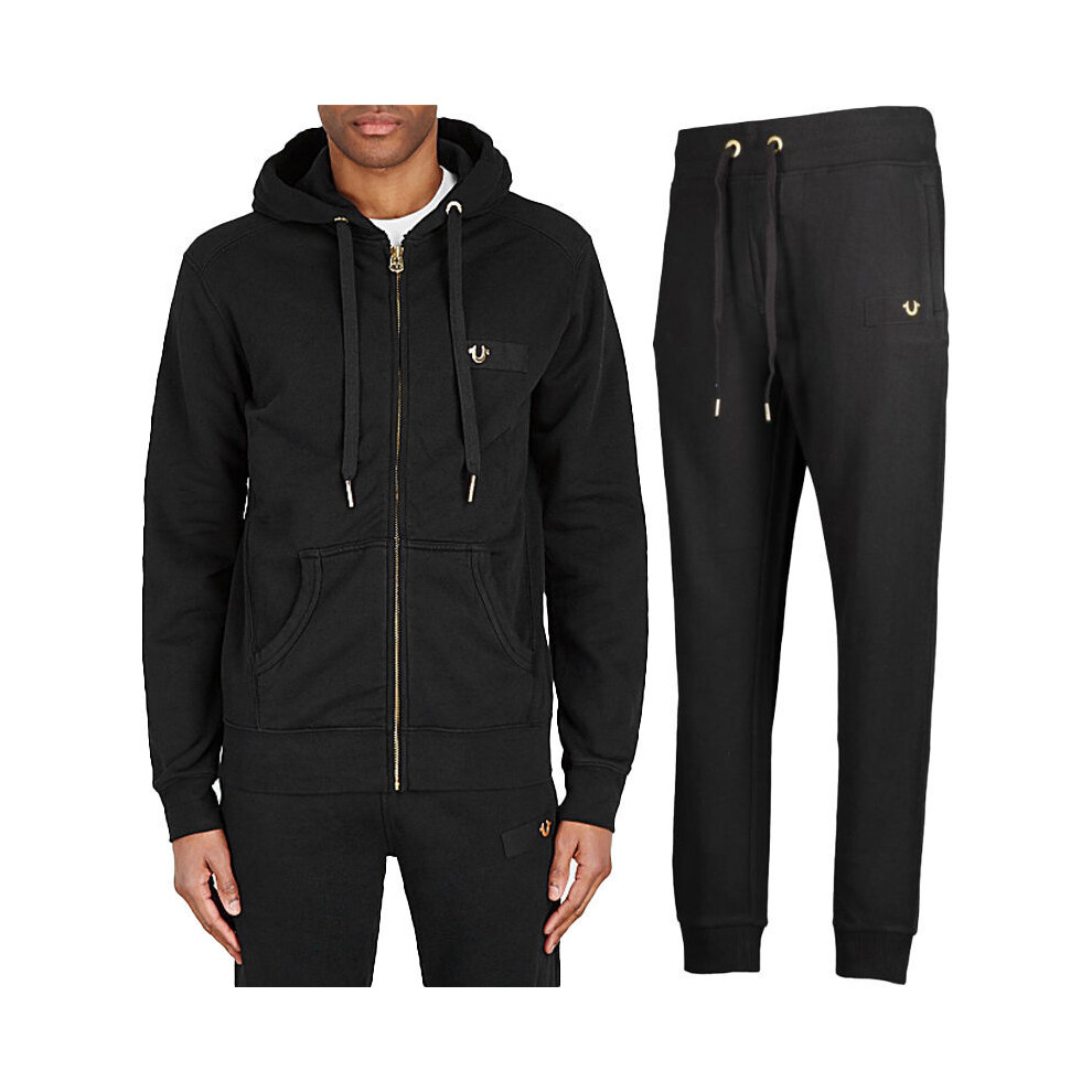 (Full Tracksuit, 3XL) True Religion Mens Zip Hoodie Jogger Tracksuit 