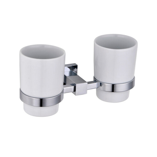 NES Home Double Glass Tumbler / Toothbrush Holder