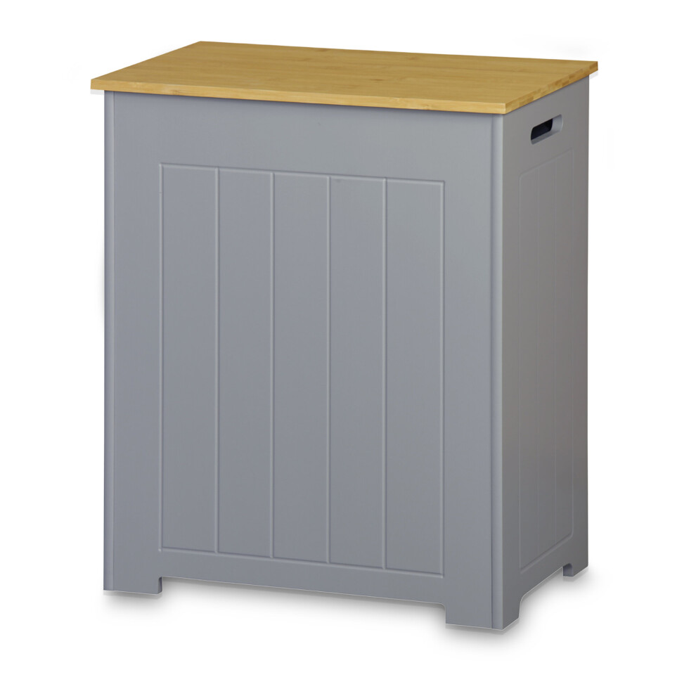 (Grey, Laundry Storage) Wall Mounted Bathroom Cabinet Double Door Storage