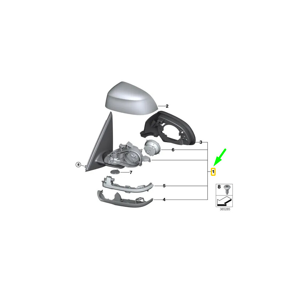 BMW X3 F25 Front Left Heated Exterior Mirror LHD 51167395685 