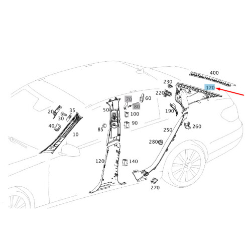 MERCEDESBENZ E W212 Rear Left CPillar Trim A21269075259C08 NEW