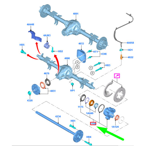 FORD TRANSIT MK4 Rear Wheel Hub Assy BK3W-1109-HD 2229570 NEW  