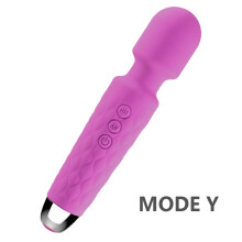 (Purple 20CM) 20 Modes Strong Vibration Upgraded Mini Vibrator Usb Charging Handheld Body Massager Clitoris G-Spot Vibrators Sex Toy For Women