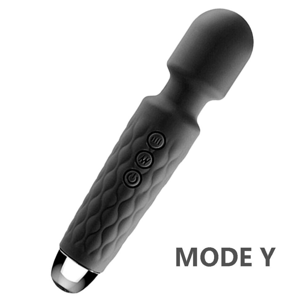 (Black 20CM) 20 Modes Strong Vibration Upgraded Mini Vibrator Usb Charging Handheld Body Massager Clitoris G-Spot Vibrators Sex Toy For Women