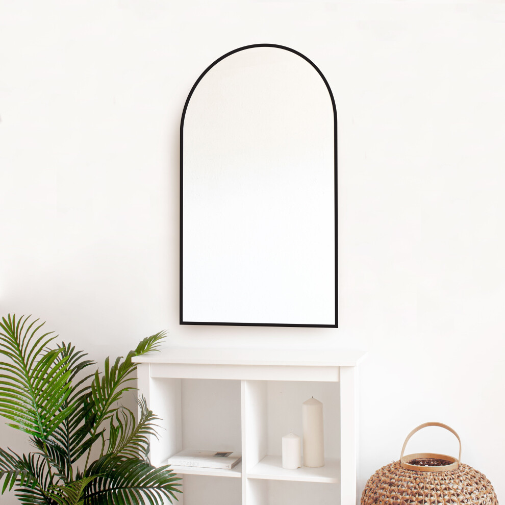 The Style Haus Matte Black Arch Wall Mirror H960 x W560mm