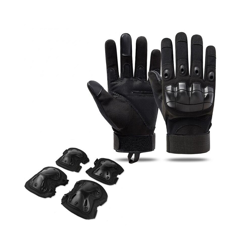 Photos - Other  Full Finger Tactical Army Gloves Military Paintball Shooting Airsoft PU Leather Touch Screen Rubber Protective(a-Set A XL)