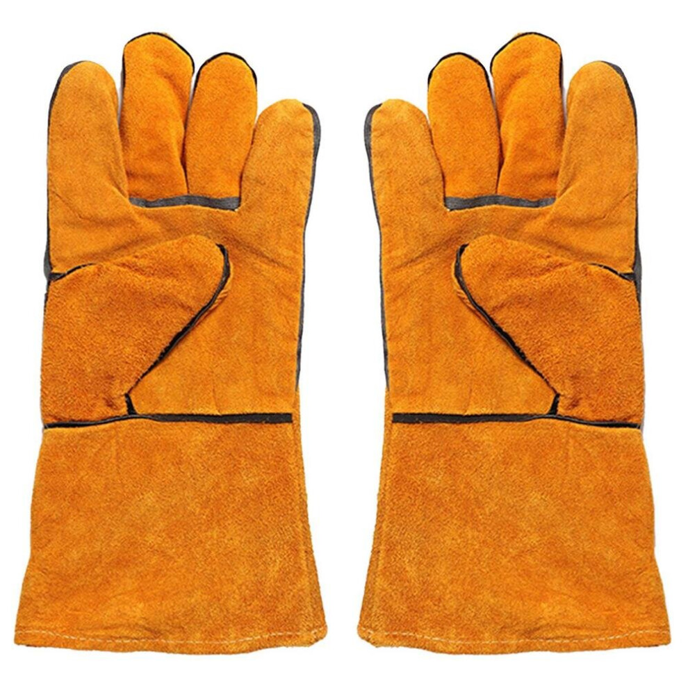 Dechoicelife Heat Resistant Gloves For Cooking Cowhide Bbq Gloves For Women Camping Accessories For Hiking Kitchen Fireplace For Pot Oven