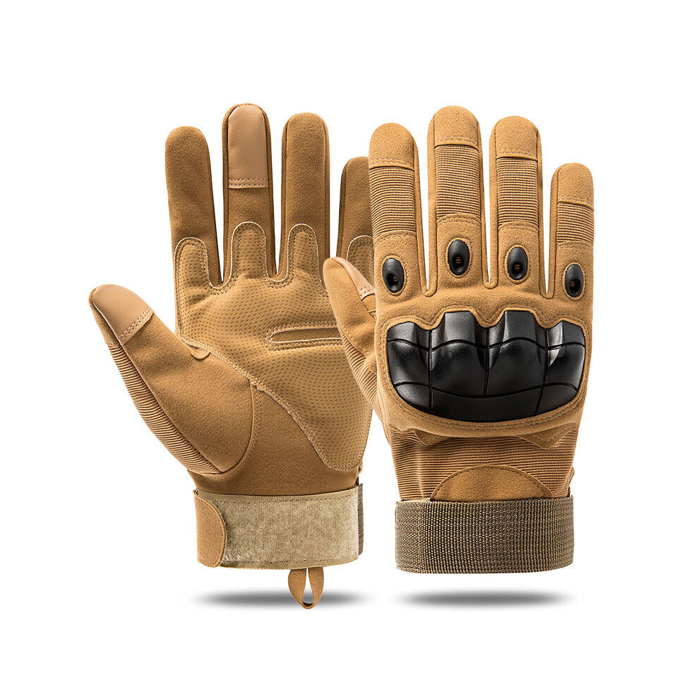 (A-Full Khaki L) Tactical Military Gloves Shooting Gloves Touch Screen Army Combat Gloves Fitness Motorcycle Hunting Full Finger Hiking Gloves 4856685926823
