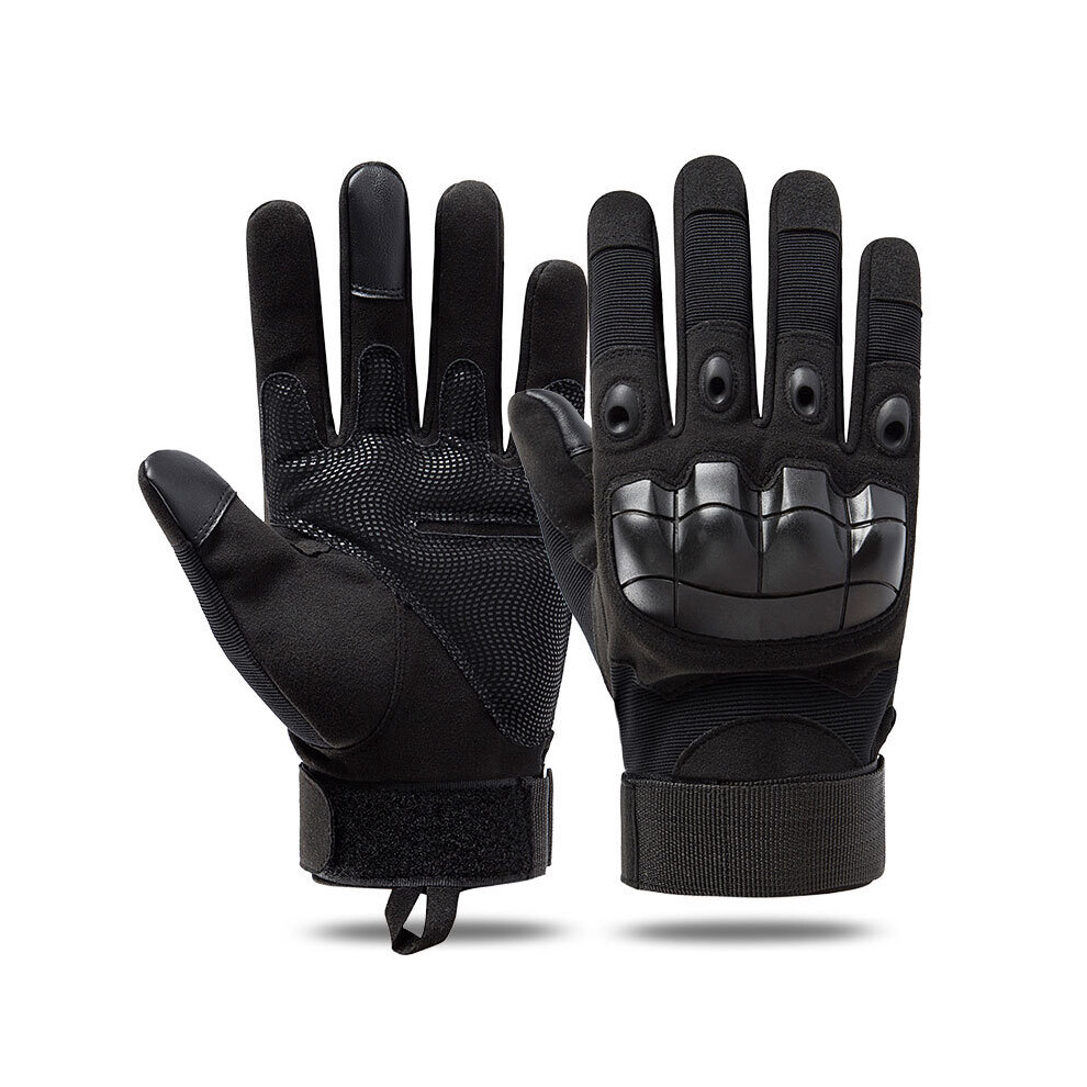 (A-Full L) Tactical Military Gloves Shooting Gloves Touch Screen Army Combat Gloves Fitness Motorcycle Hunting Full Finger Hiking Gloves Black 4856685926793