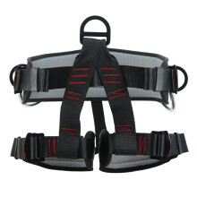 (a-Black 2) Camping Safety Belt 25KN Outdoor Rock Climbing Outdoor Expand Training Half Body Harness Protective Supplies Survival Equipment