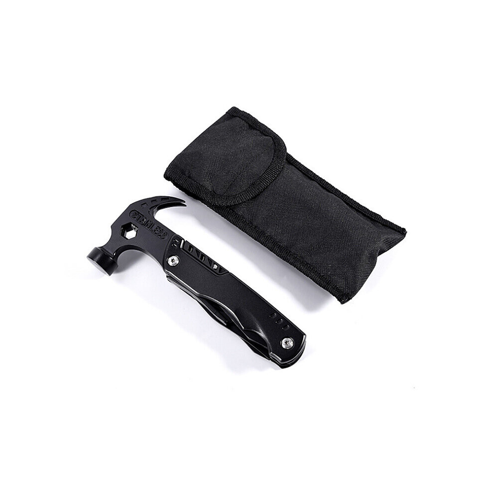 (A-Black) Multifunctional Pliers Multitool Claw Hammer Stainless Steel Tool Outdoor Survival Wire Cutter Camping Knife Wrench Hand Tools 4857402646345