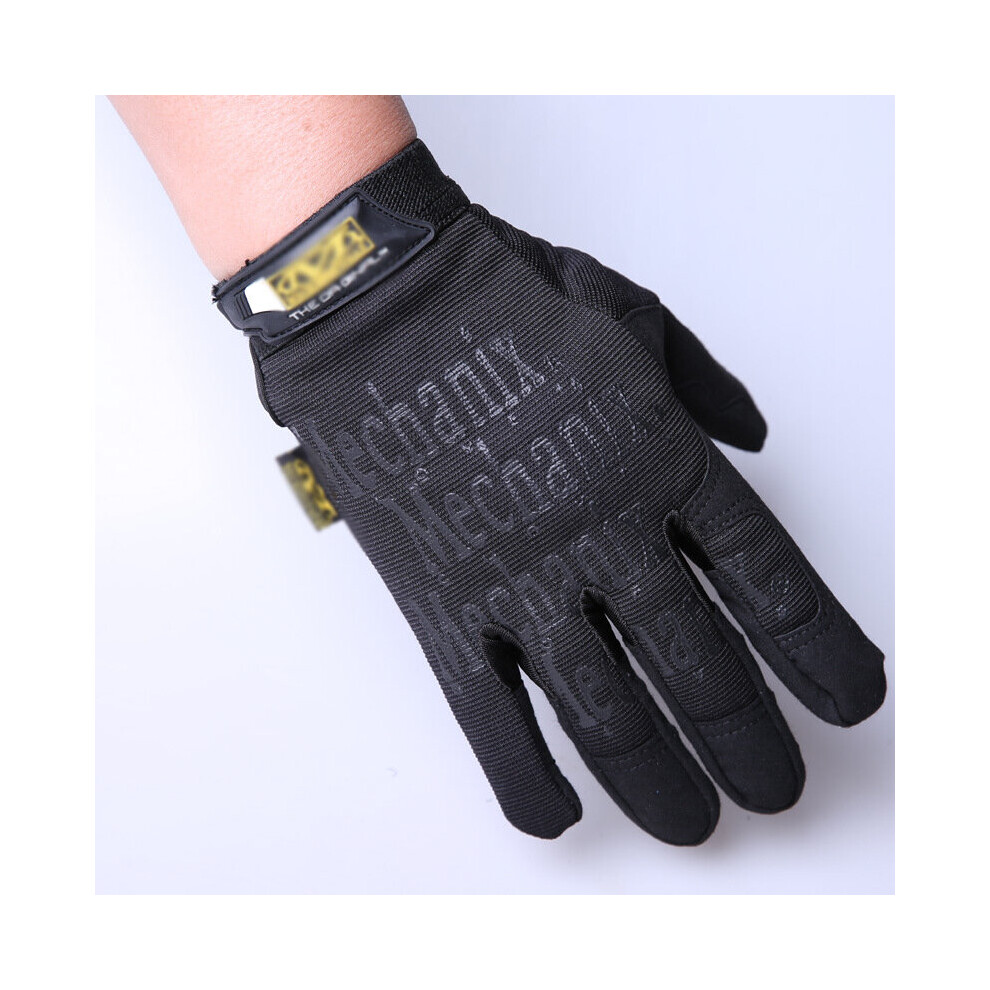 (A- Xl) Fashion Full Finger Tactical Mechanic Motorcycle Gloves Non-Slip Military Outdoor Hiking Riding Sports Working Mittens Gloves Black 4856685901998