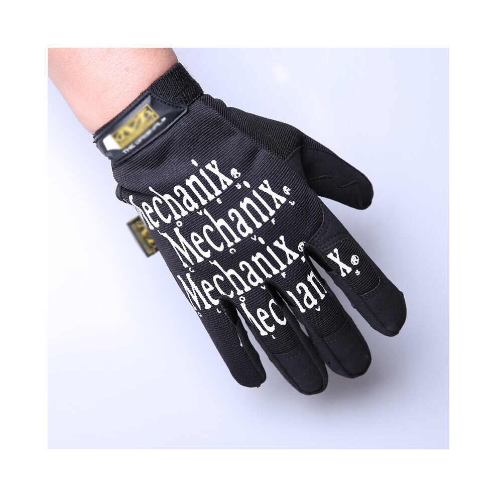 (A- L) Fashion Full Finger Tactical Mechanic Motorcycle Gloves Non-Slip Military Outdoor Hiking Riding Sports Working Mittens Gloves White 4856685902124