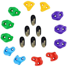 (a-12PCS Random Color) 12 Tree Climbing Holds for Kids Climber, Adult Climbing Rocks with 6 Ratchet Straps for Outdoor