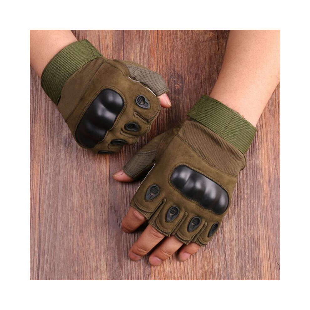 (a-Black Gloves L) Non-slip Shockproof Motorcycle Gloves Half Finger Tactical Gloves Outdoor Ventilation Wear-resisting Camping Hiking Gloves-image-OPC-PBW2FGF-NEW