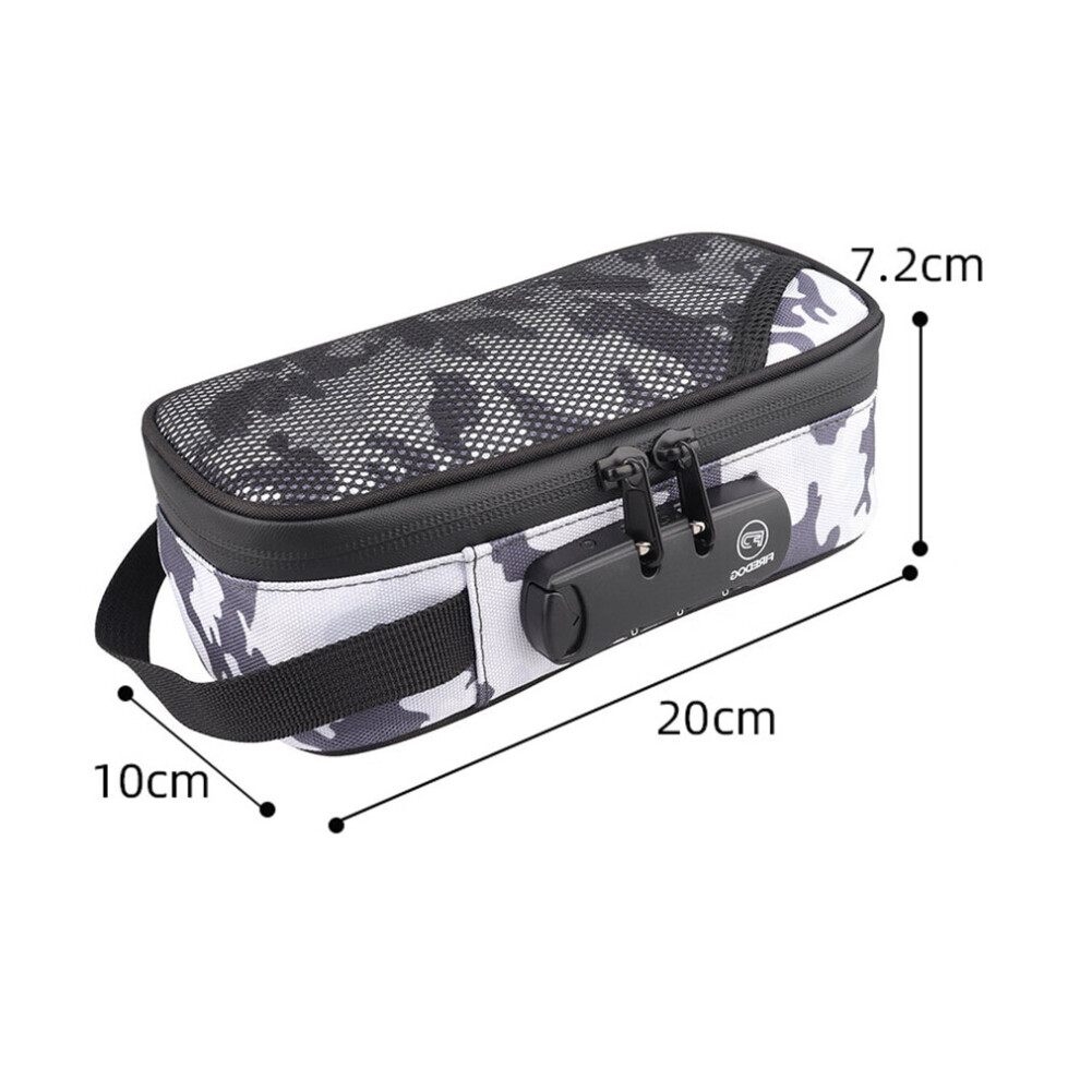 Dechoicelife (A-Camouflage White) Cigarette Smoking Pipe Bag Multifunction Handbag Case Oxford Odor Smell Proof With Combination Lock For Hiking Backpacking