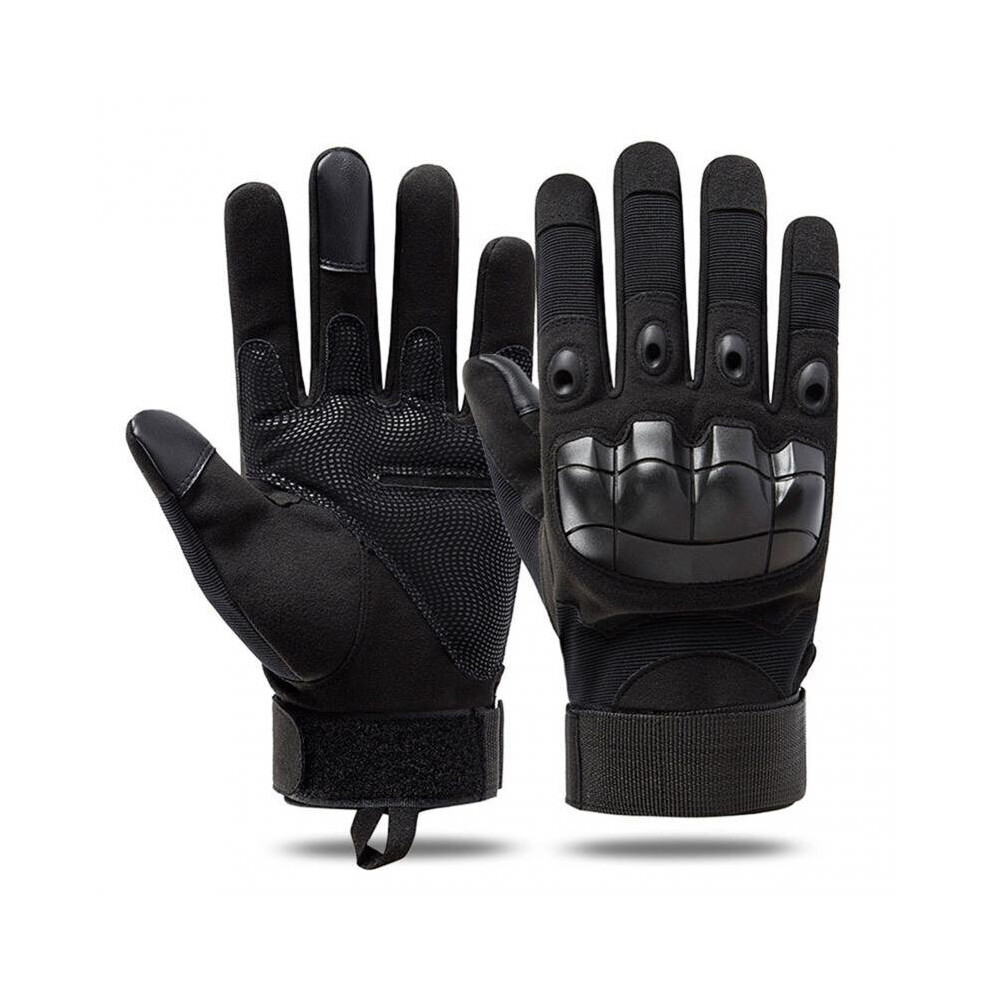 Photos - Other  Full Finger Tactical Gloves Military Paintball Shooting Airsoft PU Leather Touch Screen Rubber Protective(a-Black Gloves M)