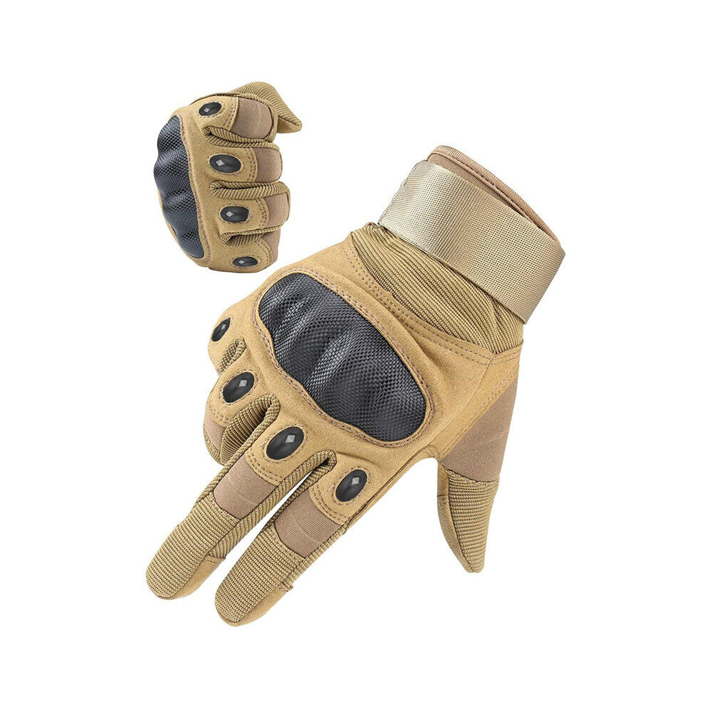 (A-Khaki M) Tactical Army Military Gloves Outdoor Full Finger Touch Screen Gloves For Cycling Motorcycle Hunting Shooting Hiking Camping 4856685970727