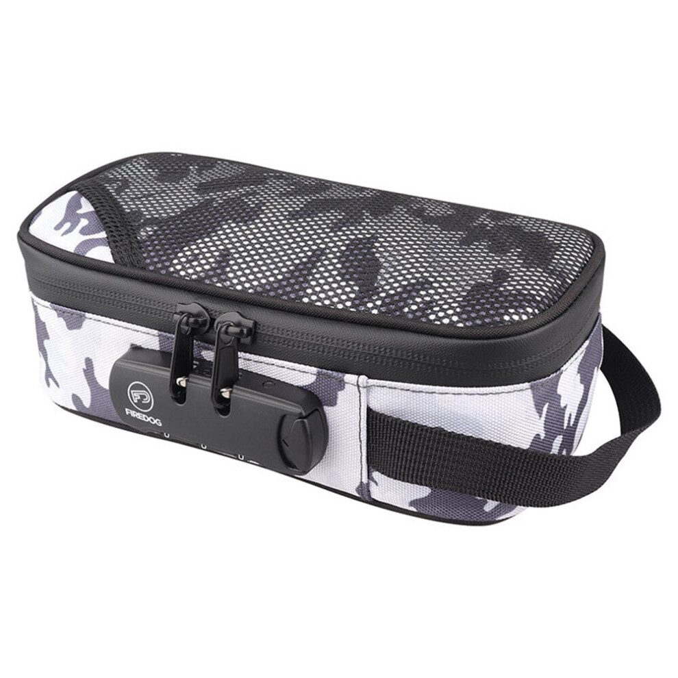 Dechoicelife (A-Camouflage White) Outdoor Storage Bag Multifunction Cigarette Smoking Pipe Bag Odor Smell Proof With Combination Lock For Hiking Backpacking