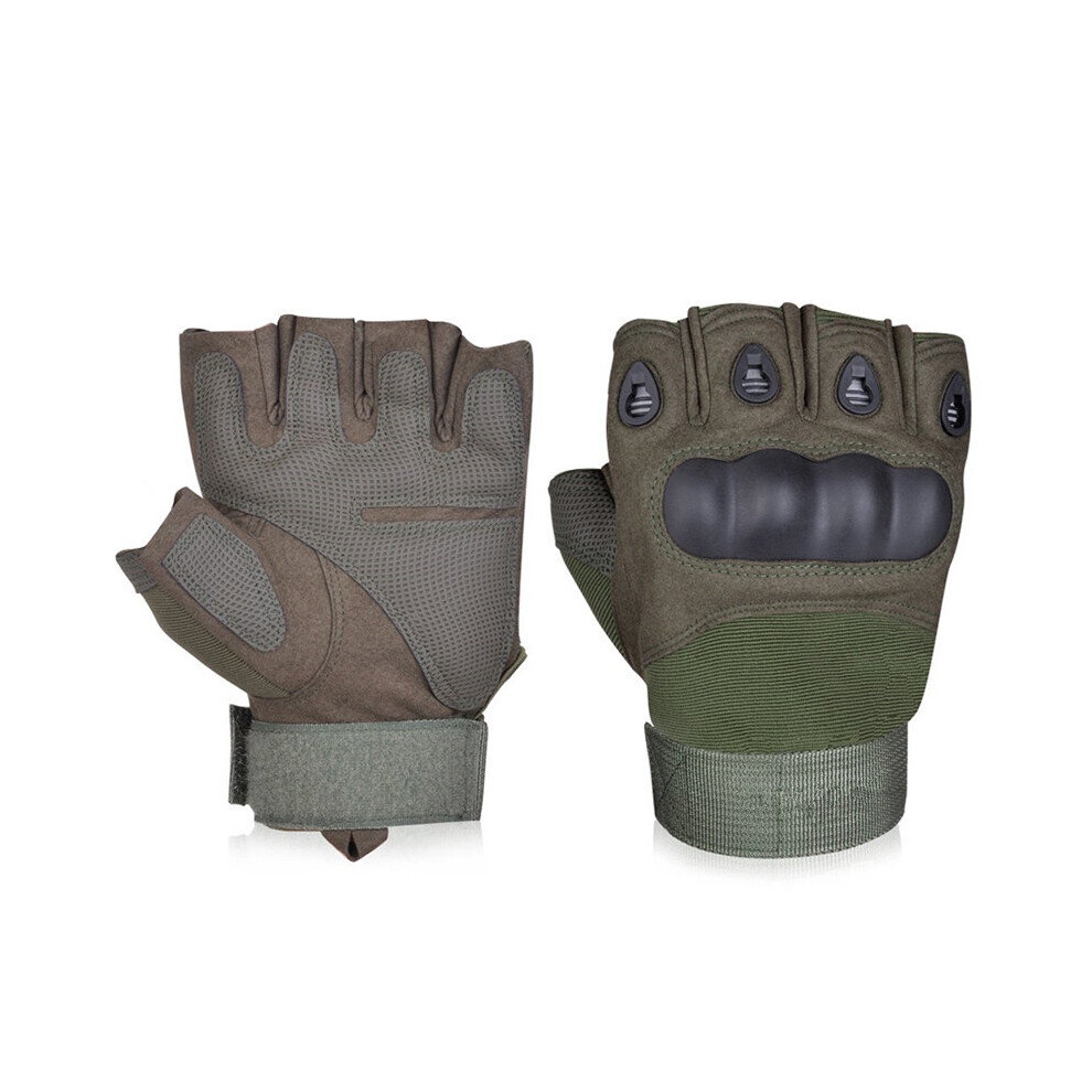 (A- M) Outdoor Tactical Fingerless Gloves Army Gloves Shooting Gloves For Motorbike Motorcycle Cycling Climbing Hiking Hunting Gloves Green 4856685970598