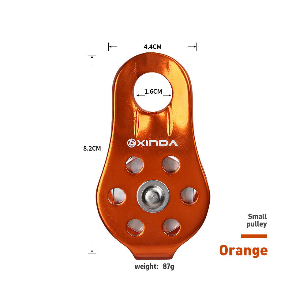 (A-Orange) Xinda Rock Climbing Pulley Fixed Sideplate Single Sheave Pulley Outdoor Survival Tool High Altitud Traverse Hauling Gear 4857402648707