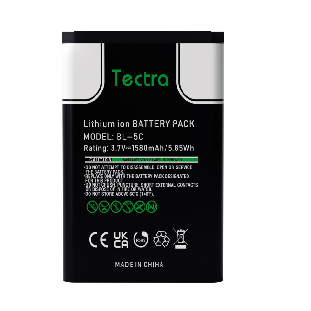 (1 Battery) 3.7V 1580Mah Bl-5C Bl 5C Rechargeable Battery For Nokia 2610 1100 1110 1112 1116 6230 N70 N71 N72 N91 E60 Home Radio 9319631535449