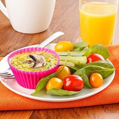 Silicone Cupcake Muffin Baking Cups Liners 15 Pack Reusable Non-Stick Cake Molds Sets 1