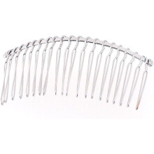 6-Piece 80mm Silver Metal Wire Hair Comb for Bridal Veil Craft, 3-Inch