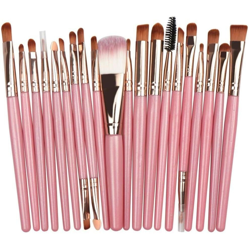 Ifsecond 20Pcs Women Makeup Brush Set Eyeshadow Foundation Blush Concealer Face Eye Brushes Brush Sets