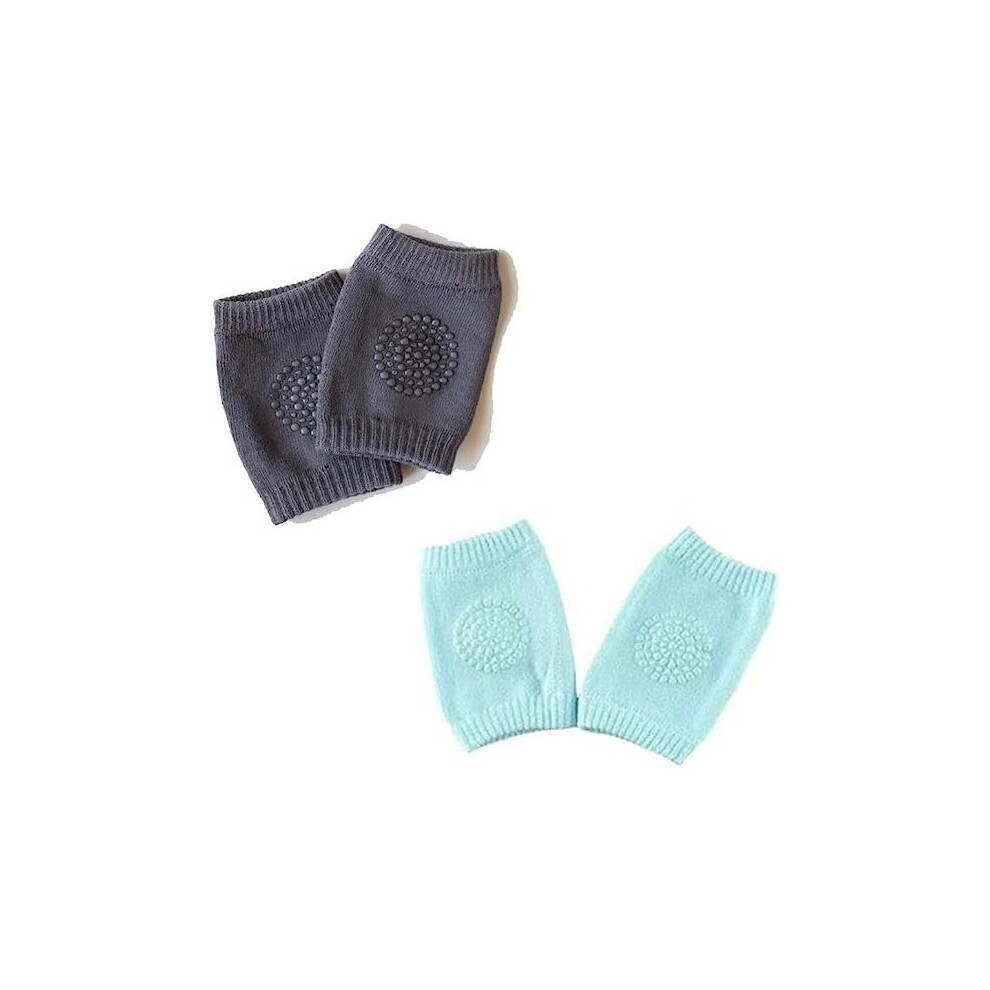 Ifsecond 2 Pairs Baby Knee Pads, Infant Toddler Anti-Slip Knee, Adjustable Elastic Baby Crawling Knee Pads, Crawling Safety Leg Warmers Baby Knee Protectors